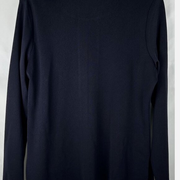 Exclusively Misook Navy Blue Gold Trim Open Front Cardigan Sweater Sz S Pockets - Picture 2 of 5